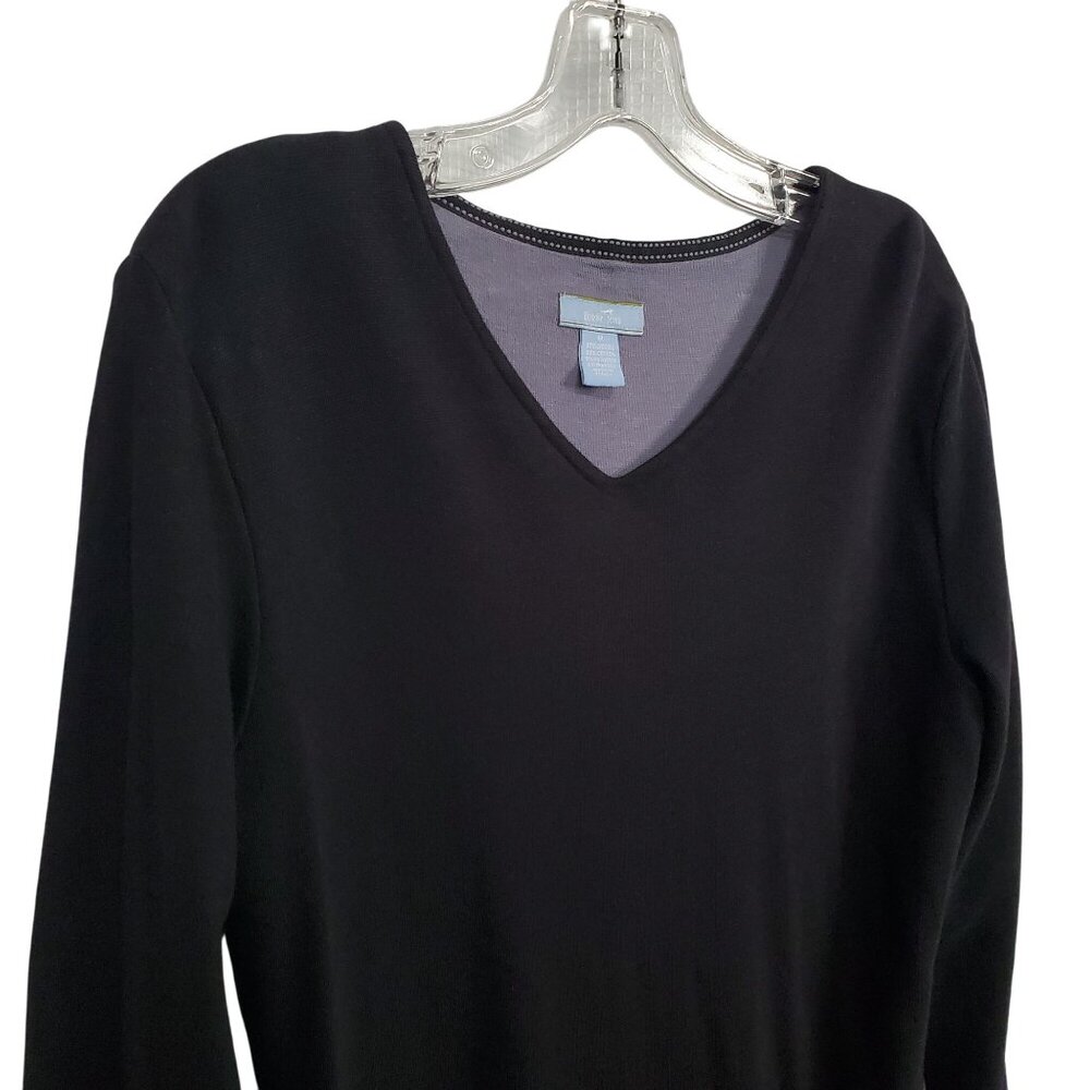Horny Toad Women M Dress V Neck 3/4 Sleeve Stretch Knit Sweaterdress Minimalist - Picture 5 of 12